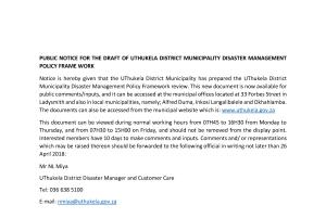 PUBLIC NOTICE FOR THE DRAFT OF UTHUKELA DISTRICT MUNICIPALITY DISASTER MANAGEMENT POLICY FRAME WORK.pdf